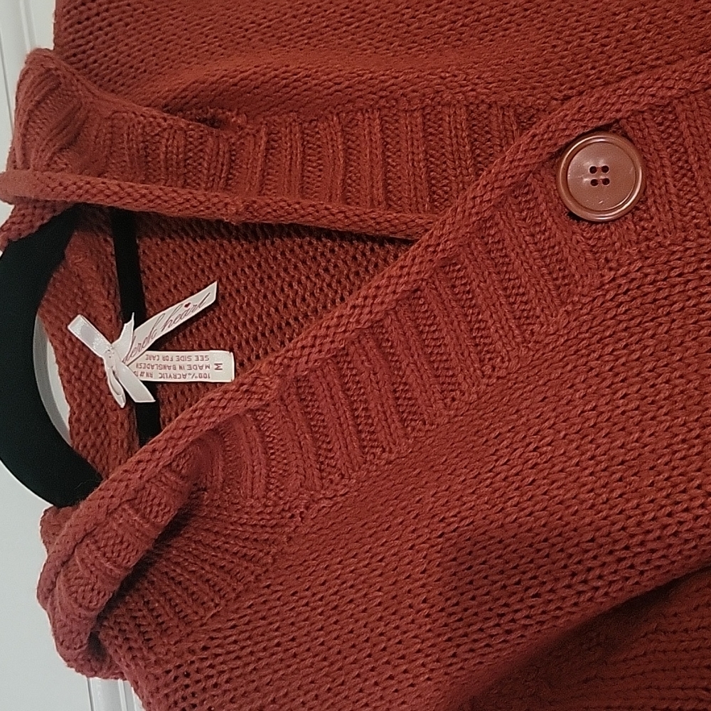 NWT DEREK HEART Button-Up Sweater w/Hood - Picture 2 of 6